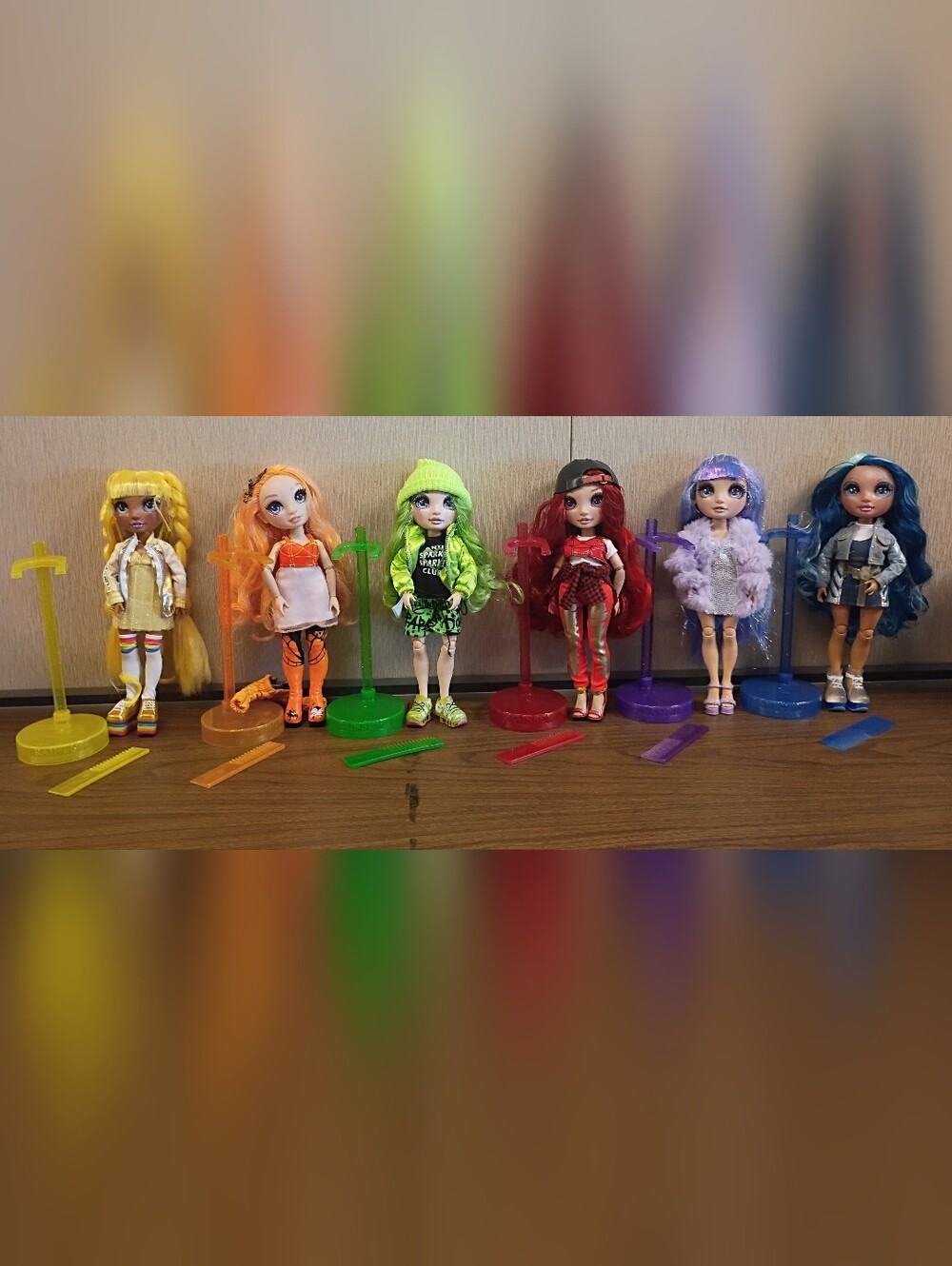 Rainbow High Dolls Lot Of 6 Sunny, Poppy, Jade, Ruby, Violet, & Scarlet..